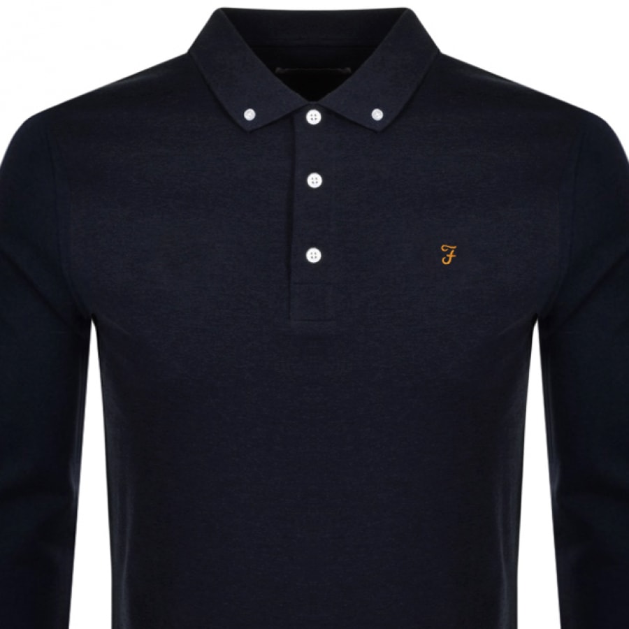 Alternative Image for ProductFarah Vintage Long Sleeved Polo T Shirt Navy2